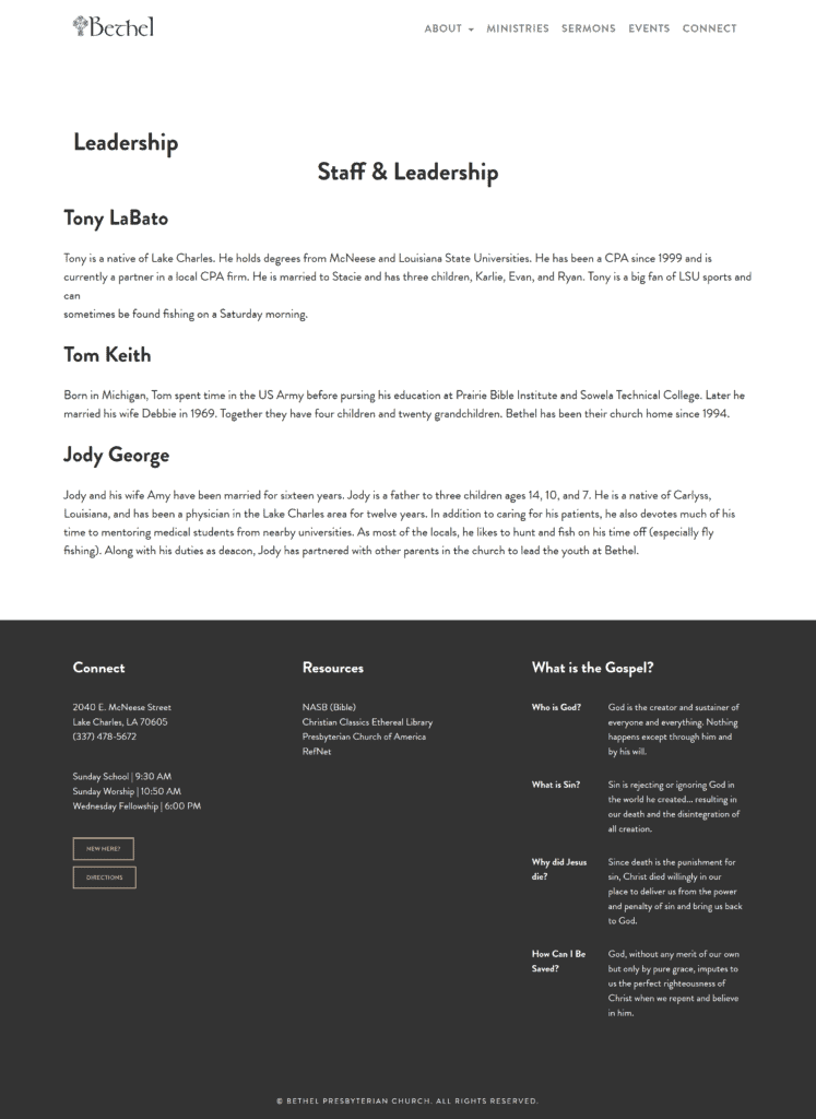Bethel-Leadership page